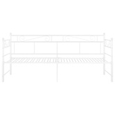 vidaXL Sofa z wysuwaną ramą łóżka, biała, metalowa, 90x200 cm