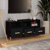 vidaXL Szafka pod TV, czarna, 102x36x50 cm, materiał drewnopochodny wariant 7