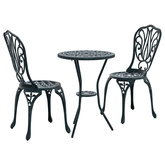 Zestaw Bistro Ogrodowego 3 szt. Zielony Aluminium