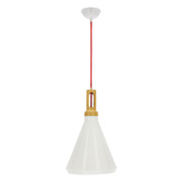 Lampa sufitowa wisząca candellux robinson 31-37695 e27 biały / wnętrze żółte