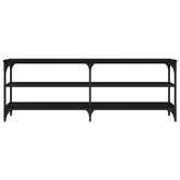 vidaXL Szafka pod TV, czarna, 140x30x50 cm, materiał drewnopochodny