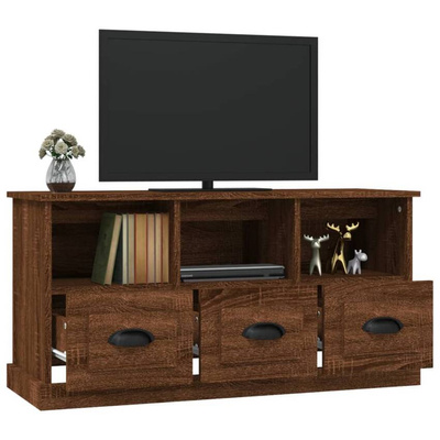 vidaXL Szafka pod TV, brązowy dąb, 100x35x50cm materiał drewnopochodny
