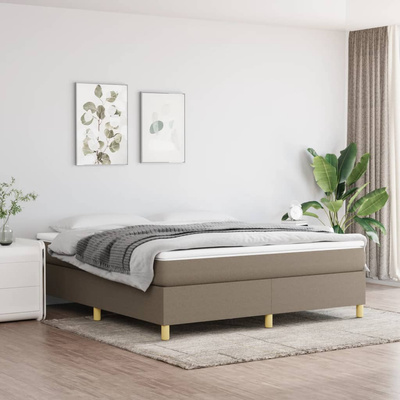 vidaXL Łóżko kontynentalne z materacem, taupe, tkanina, 160x200 cm wariant 6