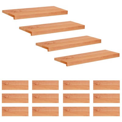 Nakładki na schody 16 szt. 80 x 25 x 2 cm Lakier Drewno bukowe