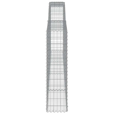 Kosze gabionowe, 9 szt, 400x30x120/140 cm, galwanizowane żelazo