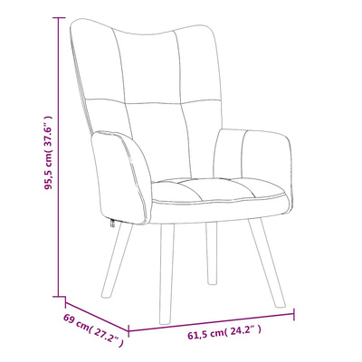 Fotel z podnóżkiem, ciemnoszary, obity aksamitem