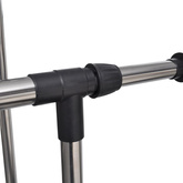 Regulowany wieszak na ubrania z 4 kółkami i 2 drążkami