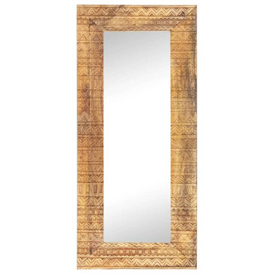 vidaXL Lustro w ręcznie rzeźbionej ramie, 110x50x2,5 cm, drewno mango