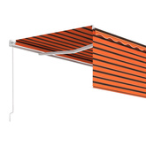 vidaXL Ręcznie zwijana markiza z zasłoną, 4x3 m, pomarańczowo-brązowa