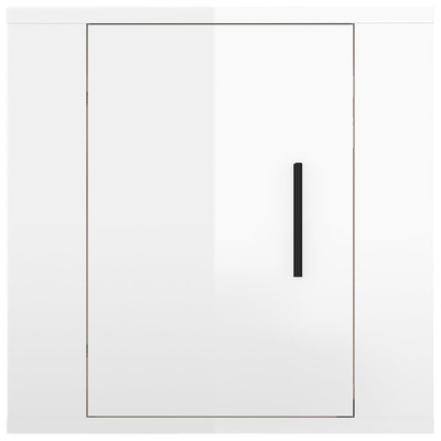 vidaXL Wiszące szafki telewizyjne, 2 szt, białe, połysk, 40x34,5x40 cm