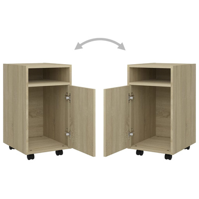 Szafka boczna z kółkami, dąb sonoma, 33x38x60 cm