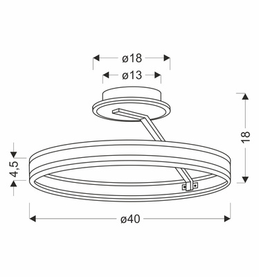 RINEUS lampa sufitowa złoty 20W LED kryształki bezbarwne  ŚREDNICA 40CM