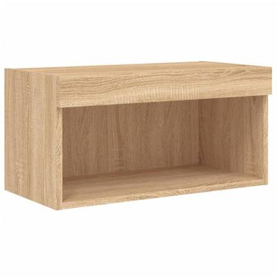 vidaXL Szafka pod TV, z oświetleniem LED, dąb sonoma, 60x30x30 cm