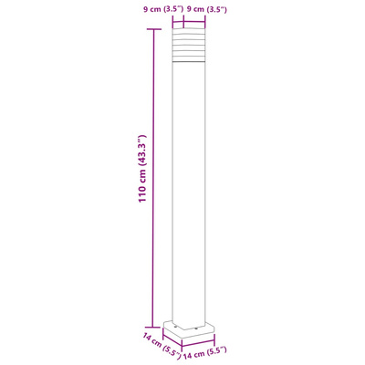 Zewnętrzne lampy stojące, 3 szt., czarne, 110 cm, aluminium