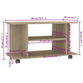 vidaXL Szafka pod TV, dąb sonoma, 80x40x45 cm, materiał drewnopochodny