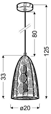 Lampa sufitowa wisząca Candellux Sfinks 31-43313 stożek E27 ażurowy-miedziany