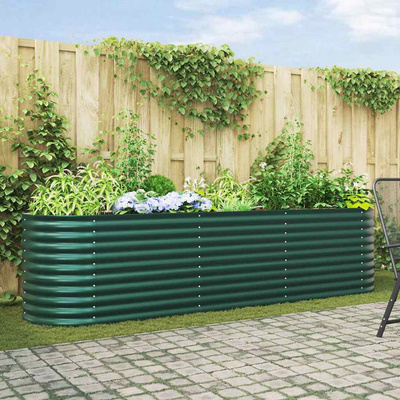 Podniesiony grządka Zielony 320 x 80 x 81 cm Stal