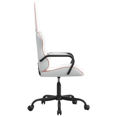vidaXL Fotel gamingowy, biało-różowy, sztuczna skóra model standard