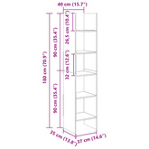 Regał na książki, dąb sonoma, 40x35x180 cm