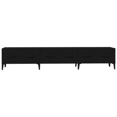 vidaXL Szafka pod TV, czarna, 150x34,5x30 cm, materiał drewnopochodny