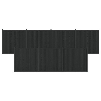 Panel ogrodzeniowy 7 szt. 1230 x 186,5 cm WPC i aluminium