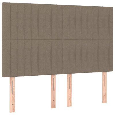 vidaXL Łóżko kontynentalne z materacem, taupe, 140x190 cm, tkanina wariant 5