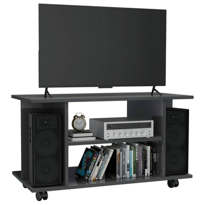 vidaXL Szafka pod TV, wysoki połysk, szara, 80x40x45 cm
