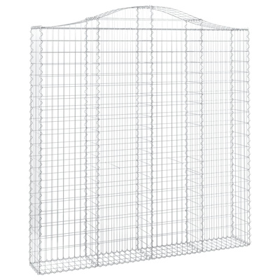 Kosze gabionowe, 2 szt, 200x30x200/220 cm, galwanizowane żelazo