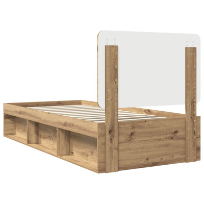 Ramka łóżka Dąb artisan 90 x 190 cm Lite drewno sosnowe