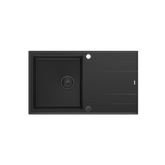 EVAN 111 GraniteQ zlewozmywak z syfonem Push 2 Open 1-komorowy z/o (860x500x210) pure carbon / elementy pure carbon
