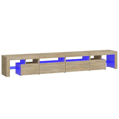 vidaXL Szafka pod TV z oświetleniem LED, dąb sonoma, 260x36,5x40 cm