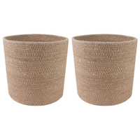 Zestaw doniczek 2 pcs naturalny ? 21 x 21 cm 100% Juta Tossa