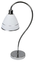 Lampka nocna Elf chrom biały szklana lampa stołowa Candellux