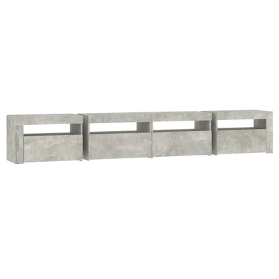 vidaXL Szafka pod TV z oświetleniem LED, szarość betonu, 240x35x40 cm