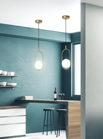 Lampa wisząca CORDEL elegancka - złoty mosiądz z białym kloszem kulką - nowoczesne oświetlenie sufitowe salonu i łazienki 1x G9 LED