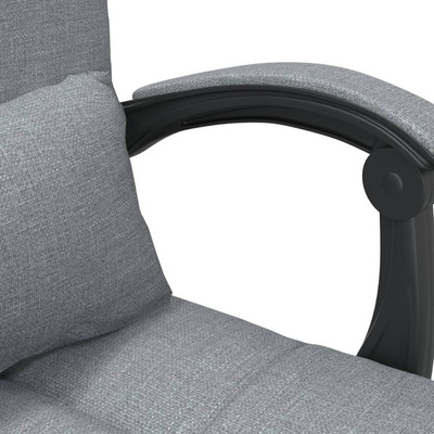 vidaXL Rozkładany fotel masujący, jasnoszary, obity tkaniną model standard
