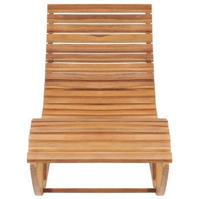 vidaXL Leżak bujany z poduszką, lite drewno tekowe