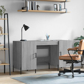 vidaXL Biurko, szary dąb sonoma, 140x50x75 cm, materiał drewnopochodny wariant 6
