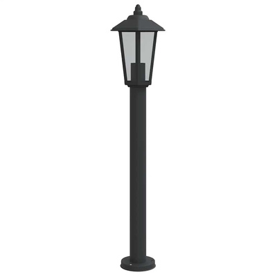 Lampa ogrodowa na słupku, czarna, 80 cm, stal nierdzewna