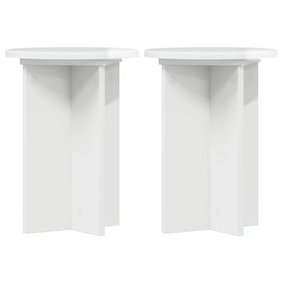 Stojak na rośliny 2 pcs Biały wysoki połysk ?29,5 x 40 cm