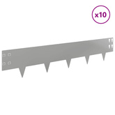 Krawężnik do trawnika 10 szt. 100 x 20 cm Stal srebrny