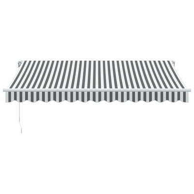 Ręcznie zwijana markiza z LED, antracytowo-biała, 350x250 cm