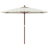 Parasol ogrodowy na drewnianym słupku, piaskowy, 299x240 cm