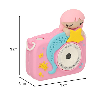 Aparat cyfrowy dla dzieci + karta 32GB różowy syrenka