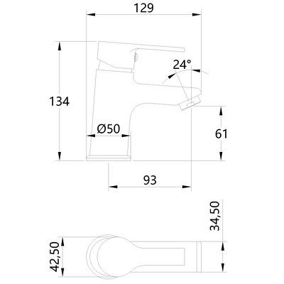 Bateria umywalkowa niska bralos chrom BU-07-001-A Invena