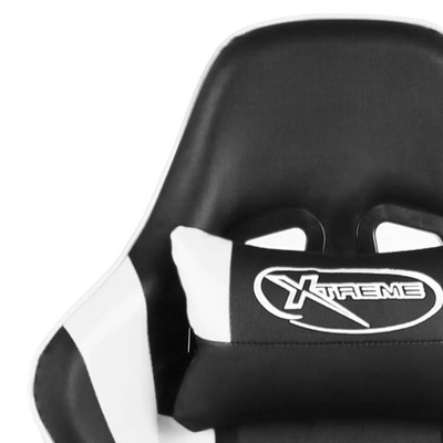 vidaXL Obrotowy fotel gamingowy, biały, PVC