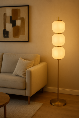 Lampa podłogowa złota FELLY