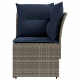 2 szt. Sofa ogrodowa z podłokietnikami i sofą narożną Rattan PE