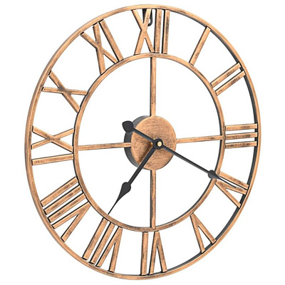 vidaXL Zegar ścienny, metal, 40 cm, złoty