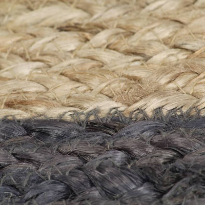 vidaXL Ręcznie wykonany dywanik, juta, ciemnoszara krawędź, 150 cm